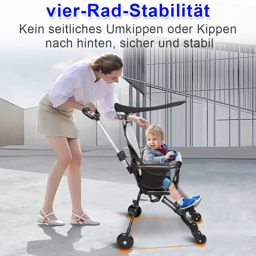 homewell Baby Kinderwagen klappbar, Buggy Kinderbuggy Faltbar mit Sonnendach, ab 6 Monate bis 22 kg,