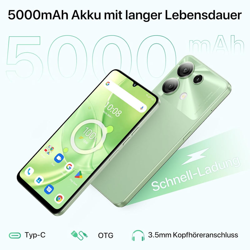 UMIDIGI G9 5G Smartphone, Android 14 Handy Ohne Vertrag, 90HZ Octa-Core, 12(6+6) GB+128GB Handy, 6.7