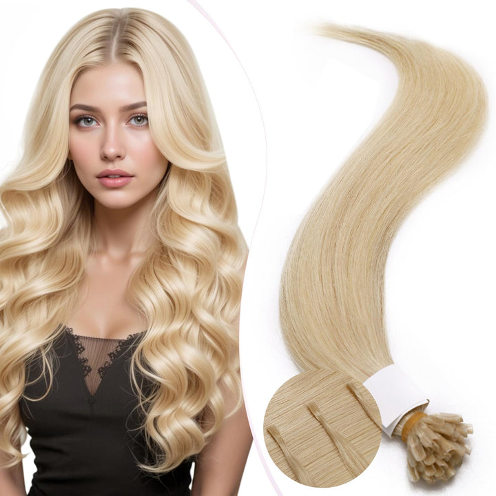 Elailite Echthaar Extensions Bonding Haarverlängerung 35cm U-tip Fusion Haar Extension Glatt 25 Strä
