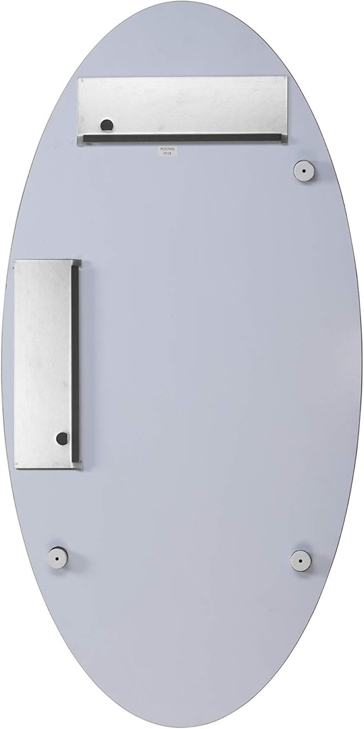 Croydex Belham Badezimmerspiegel, oval Spiegel, Glas, Silber, Einheitsgrösse, Belham