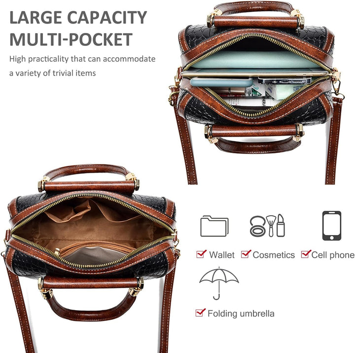 NICOLE & DORIS Handtasche Damen Designer Umhängetasche Mode Schultertaschen PU Leder Satchel Handtas
