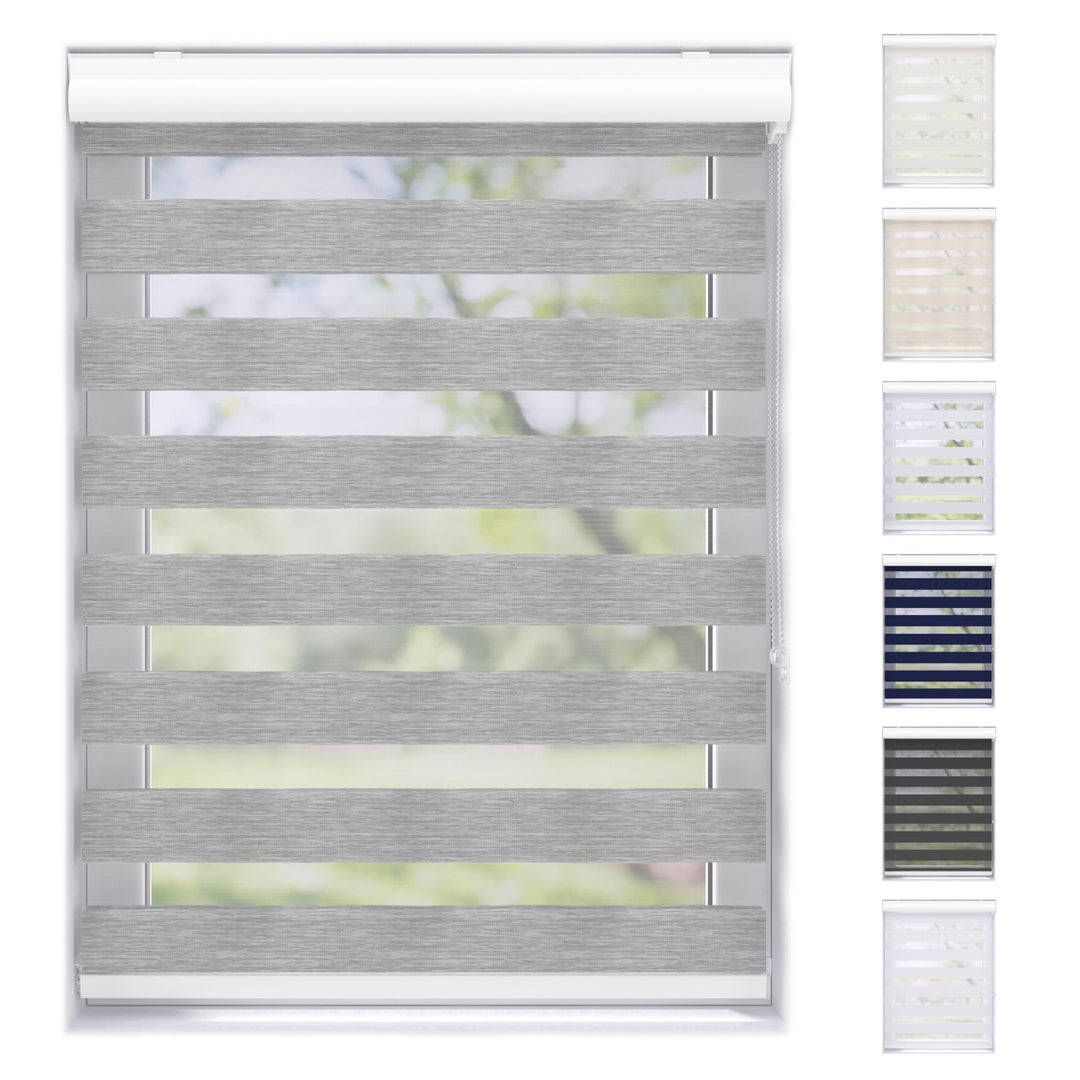 EFIXS Doppelrollo mit weisser Aluminiumkassette - Breiten: 40-220 cm, Höhe bis 240 cm - Hier: 070 x