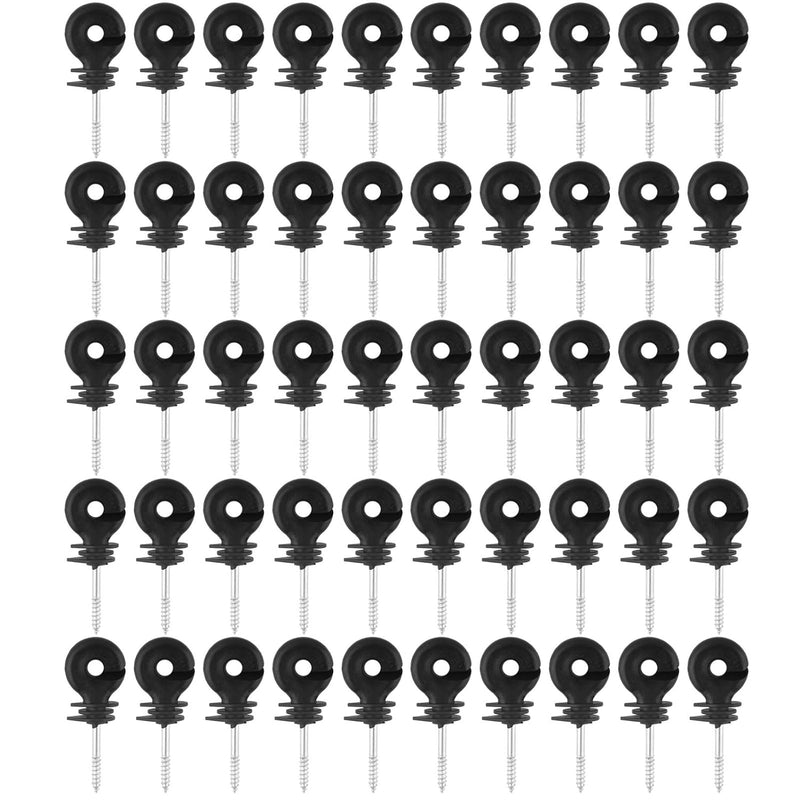 50 Pcs Ringisolator, Schwarz Schraube In Ring Isolatoren Ringisolator duchgehender Weidezaun Ringiso