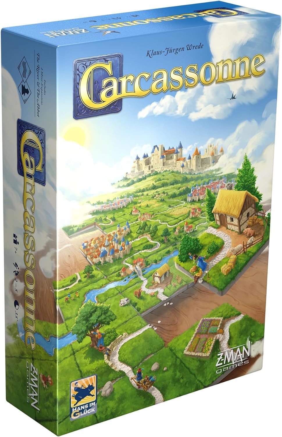 Z-Man Games , Carcassonne , Board Game , Ages 7+ , 2-5 Players , 45 Minutes Playing Time, Carcassonn