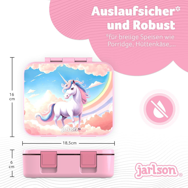 Jarlson® Brotdose Kinder mit Fächern MILI [AUSLAUFSICHER] - Bento Lunchbox für Schule, Kita & Kinder