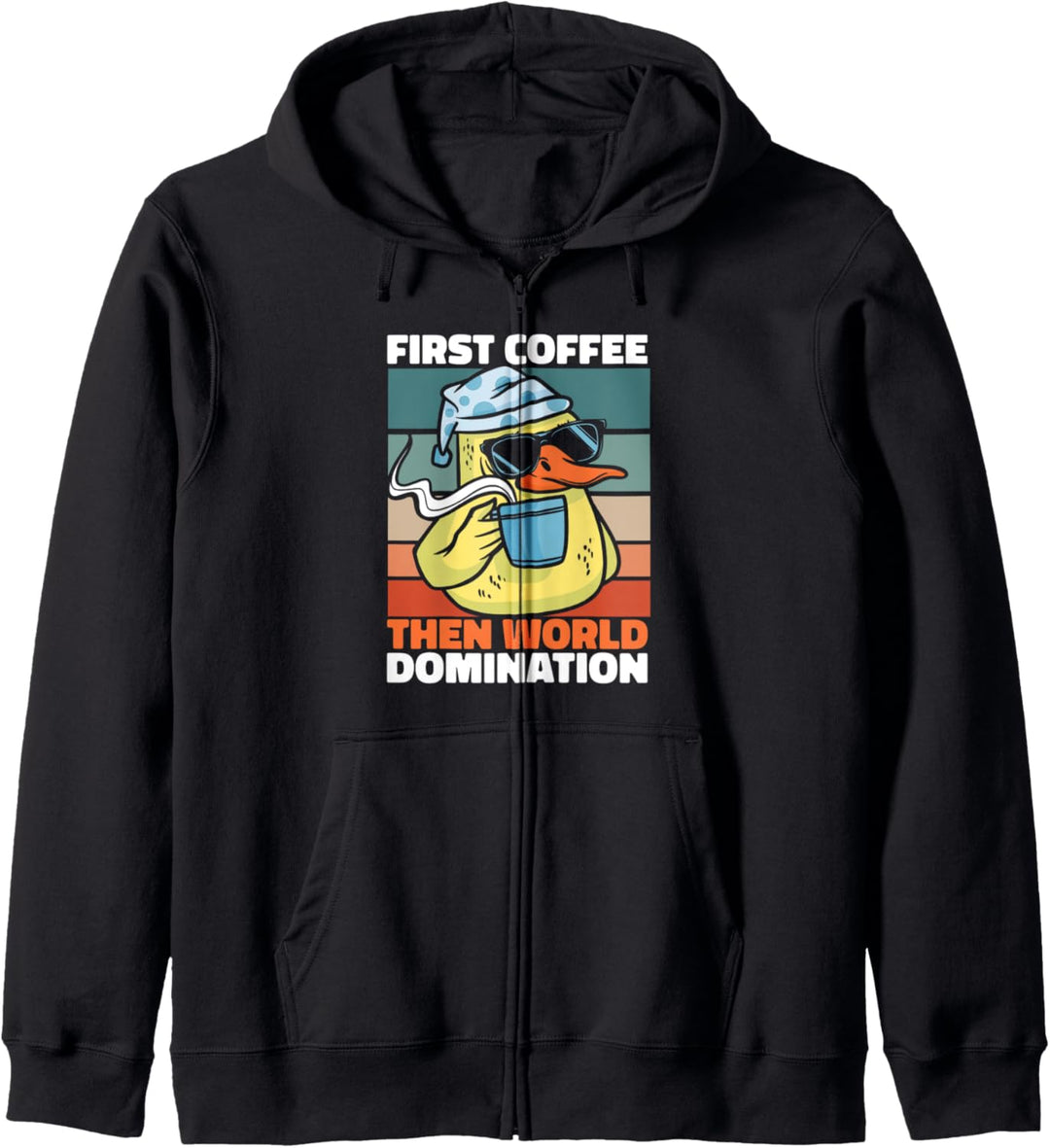 Retro Ente Kaffee Sonnenbrille Erpel Federvieh Vintage Ente Kapuzenjacke