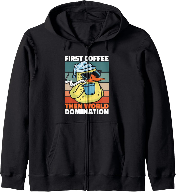 Retro Ente Kaffee Sonnenbrille Erpel Federvieh Vintage Ente Kapuzenjacke