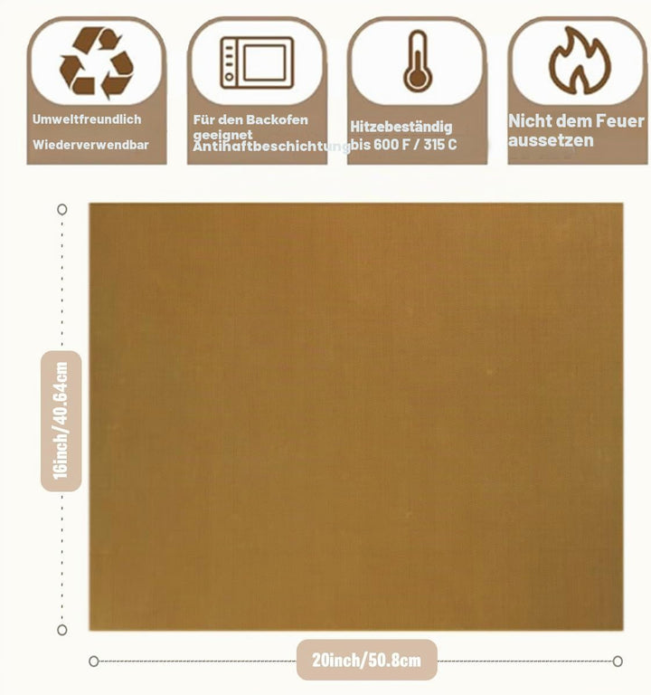 PTFE Teflonfolie für Wärmepresse, Teflonfolie Dauerbackfolie Backpapier Wiederverwendbar PTFE, Trans