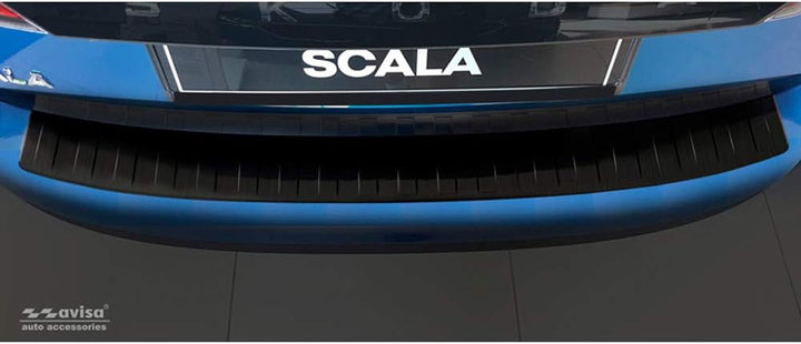 Avisa Schwarz Edelstahl Heckstossstangenschutz kompatibel mit Skoda Scala 2019-2024 & Facelift 2024-