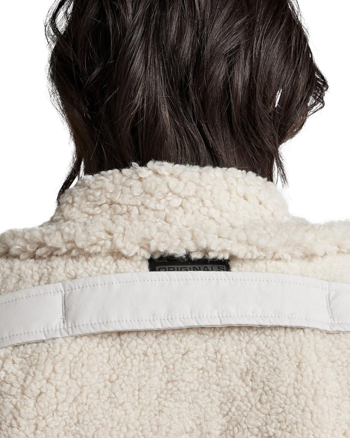 G-STAR RAW Damen Teddy Mix Jacke Jackets L Beige (ecru D22042-C454-159), L Beige (ecru D22042-C454-1