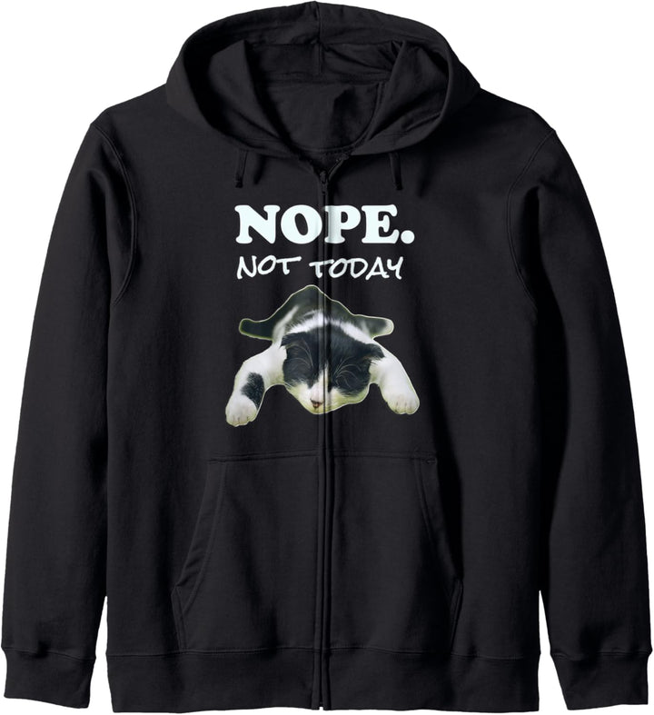 Lustiges Katzen-Grafikdesign "Nope. Not today" Kapuzenjacke