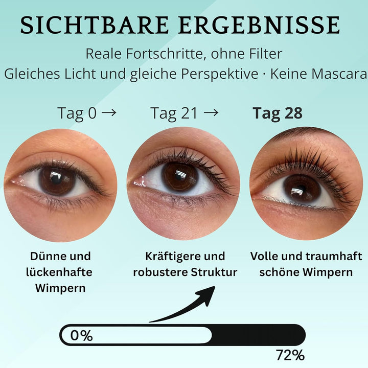 Wimpernserum ohne Hormone I 3ml I Lash Serum vegan &amp; cruelty free | Für empfindliche Augen I Längere