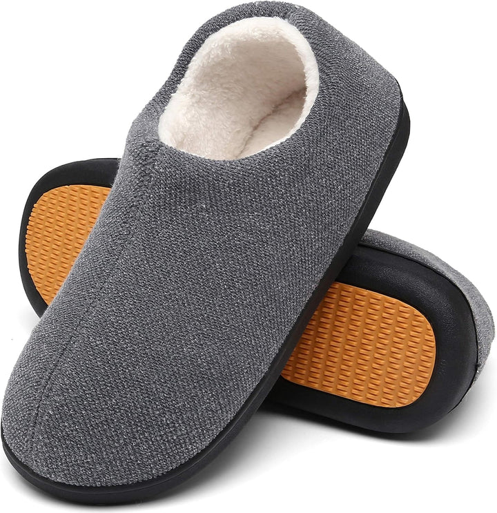 Mishansha Herren Winter Warme Hausschuhe Memory Foam Plüsch Pantoffeln,Gr.39-48 Grau 39 EU, Grau 39