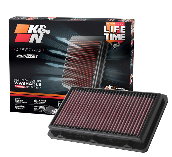 K&N Motor-Luftfilter: wiederverwendbar, alle 75.000 Meilen reinigen, waschbar, Ersatz-Auto-Luftfilte