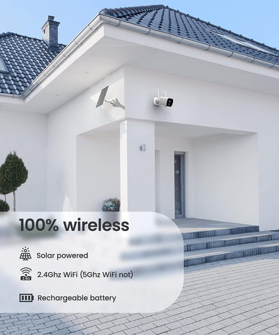 2K Überwachungskamera Aussen Akku mit Solarpanel,Wansview Kabellos WLAN Kamera Outdoor,Solar WiFi Ca