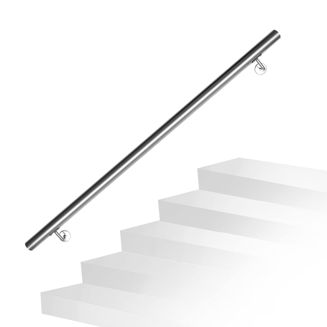Edelstahl Handlauf Treppengeländer Geländer Wandhandlauf Wand Treppe mit Wandhalterung und Endkappen