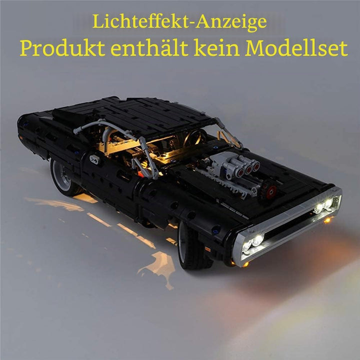 GEAMENT LED-Licht-Set für Dom's Dodge Ladegerät (Dom’s Dodge Charger) – Kompatibel mit Lego Technic