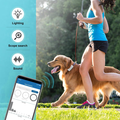 TKMARS Tracker Hund GPS Hunde Tracker GPS Tracker Hund ohne ABO mit Ton- Und Lichtalarm, Echtzeit-Tr