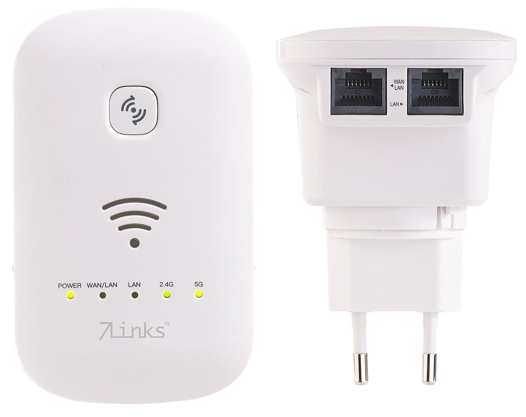 7links WLAN Verstärker: Dualband-WLAN-Repeater, Access Point & Router, 1.200 Mbit/s, WPS-Taste (WiFi