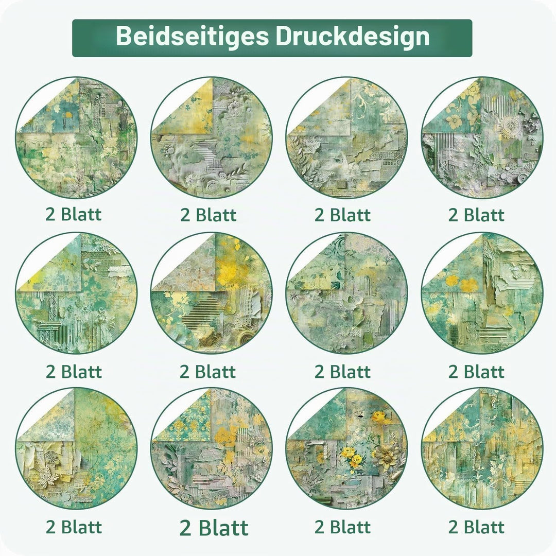 48 Stück Designpapier Block mit Muster Doppelseitiges Scrapbook Papier Decoupage Papier Hintergrundp
