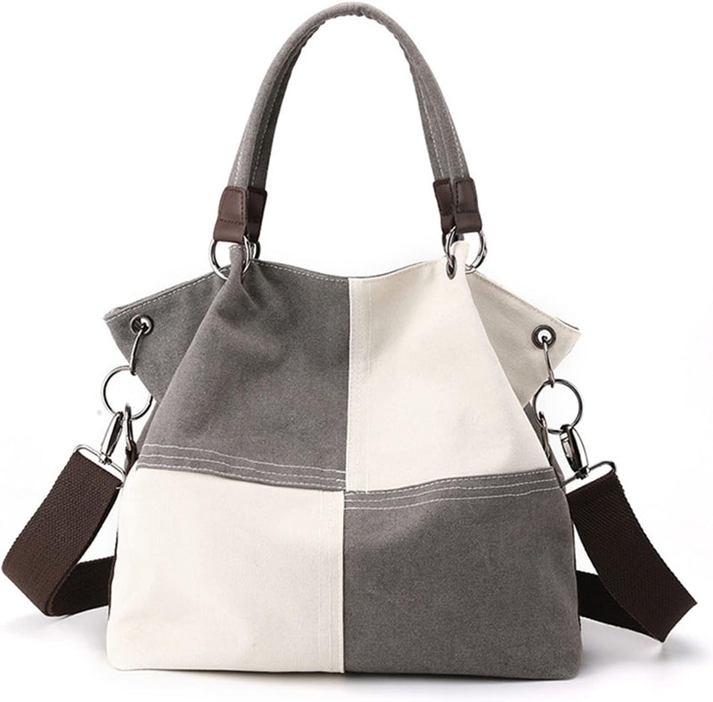 CORIOS Damen Schultertasche Canvas Handtasche Grosse Kapazität Umhängetasche Casual Tragetasche Mult