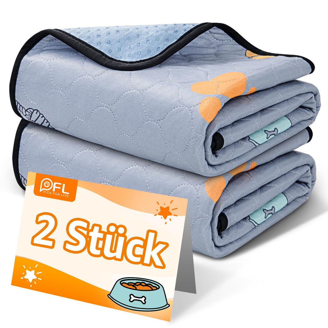 Wiederverwendbare Welpenunterlagen, 2er Pack super saugfähige PIPI Matten für Hunde, rutschfeste Hun