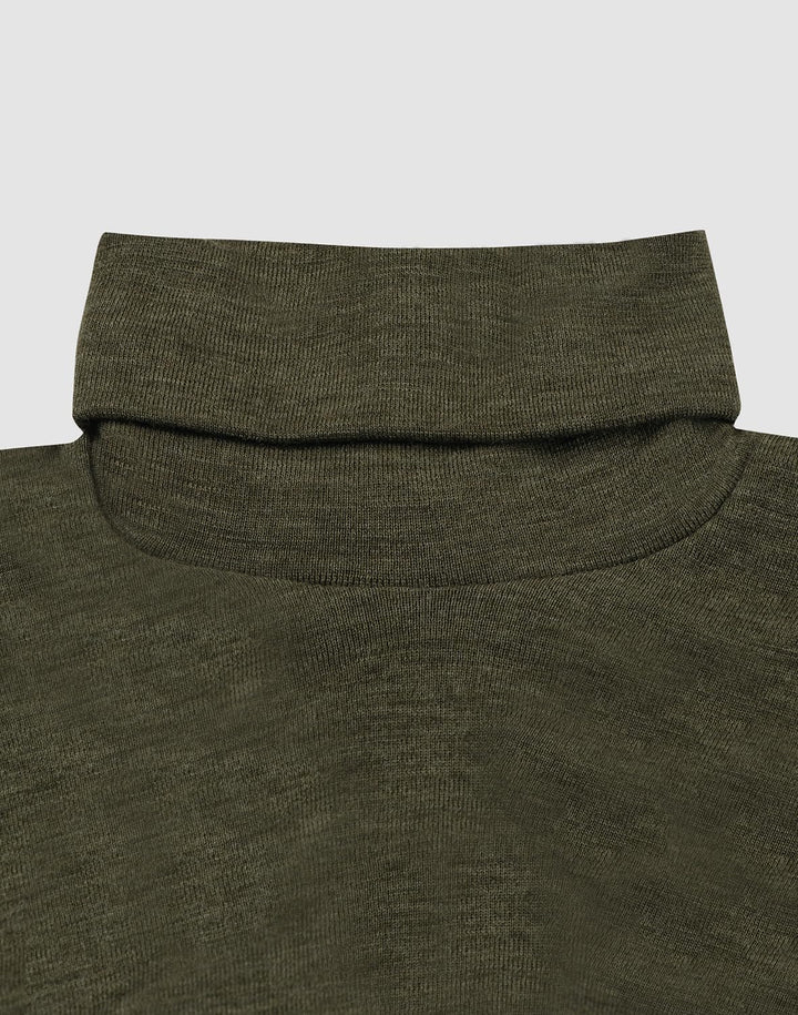 Dilling Damen Rollkragenshirt aus Merinowolle 36 Dunkelgrün Meliert, 36 Dunkelgrün Meliert