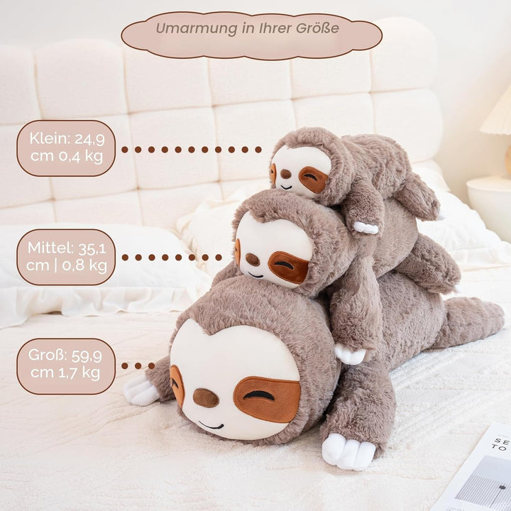 SQEQE Gewichtetes Faultier Kuscheltier, Weiches Faultier Plüschtier Kuscheltierkissen mit Gewicht, C