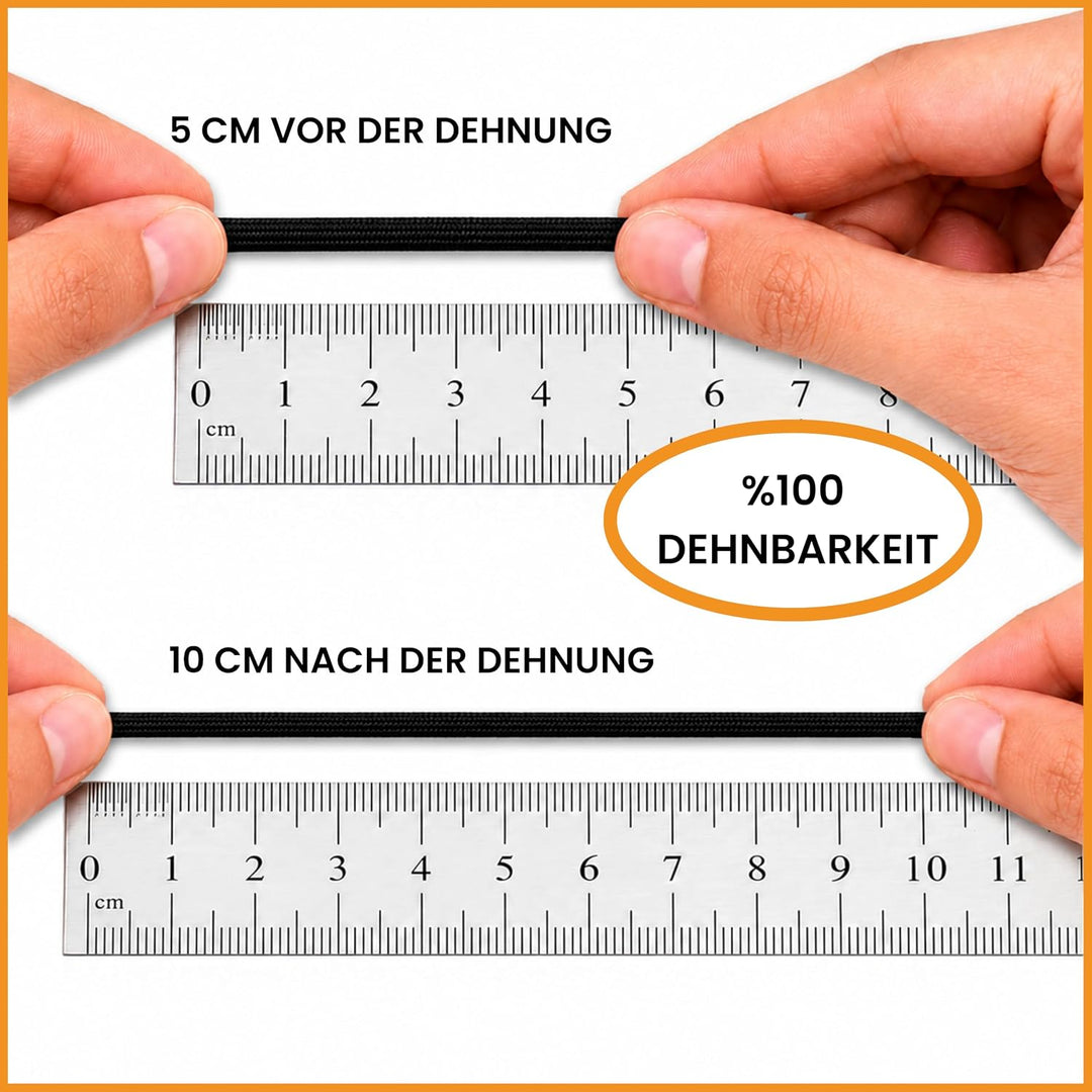 MITSY Reissfeste Gummiband Gummibänder zum Nähen Breit 20 mm 25 m Schwarz Stark Gummilitze für Hosen