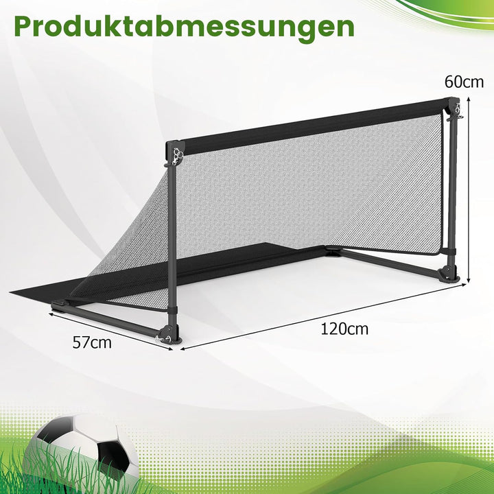 COSTWAY Fussballtor faltbar für Garten Kinder, Fussballtor mit Metallrahmen, wetterfestem PE-Netz &amp;