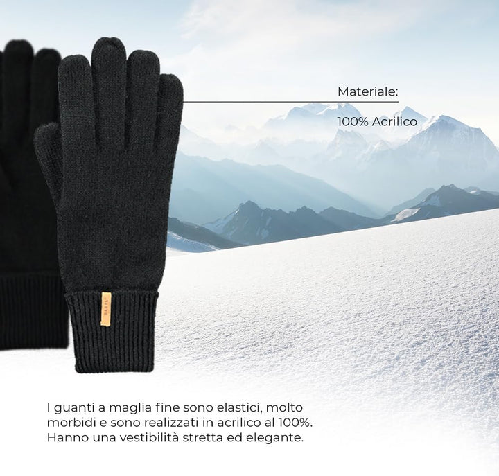 Barts Damen Fine Knitted Glove Handschuhe S Grau (Dark Heather 0019), S Grau (Dark Heather 0019)