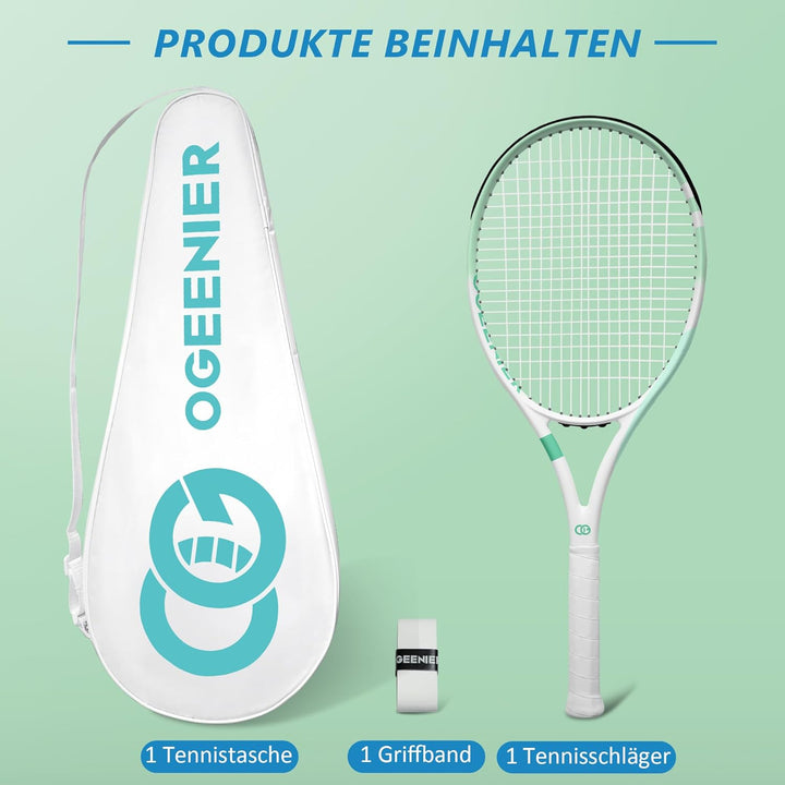 OGEENIER Tennis Racket 27 Zoll Tennisschläger Damen Herren Graphitrahmen Tennis Schläger für Erwachs
