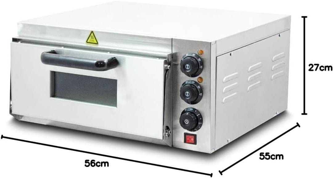 Bituxx Professioneller Pizzaofen Pizzabackofen Pizzamaker Elektrisch 2000W mit Steinplatte , Gastro