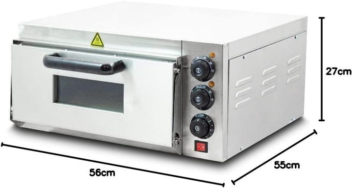 Bituxx Professioneller Pizzaofen Pizzabackofen Pizzamaker Elektrisch 2000W mit Steinplatte , Gastro