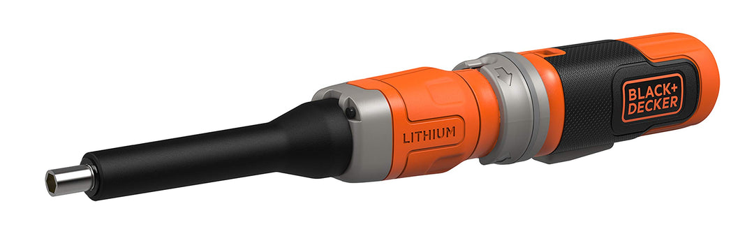 Black+Decker Akku-Stabschrauber (3.6V, 1,5 Ah, mit Schaftverlängerung, perfekt für kleine Schraubarb