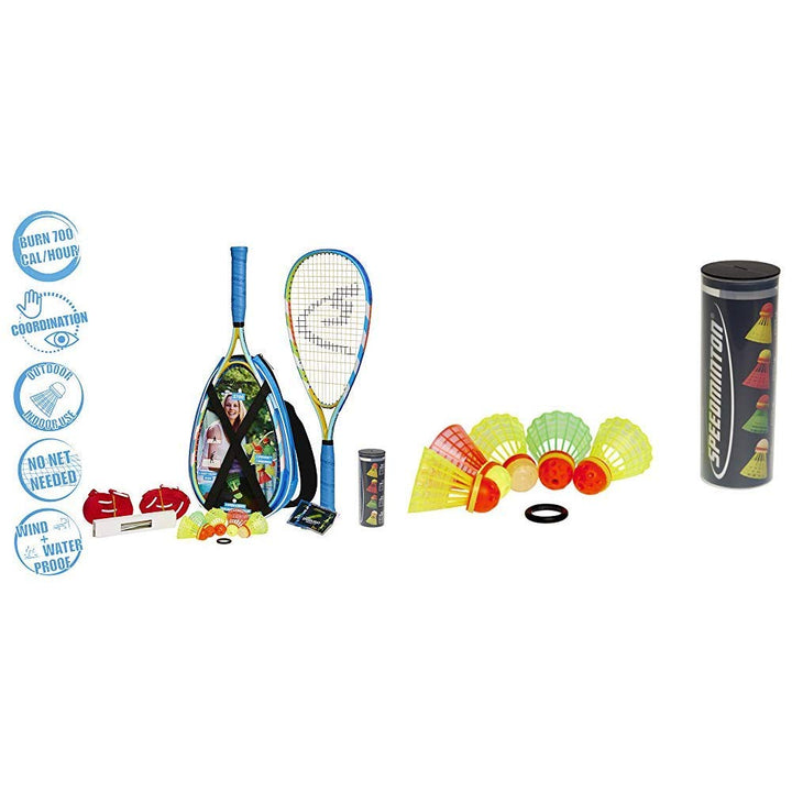 Speedminton® S700 Set – Original Speed Badminton/Crossminton Allround Set inkl. 5 Speeder®, Spielfel