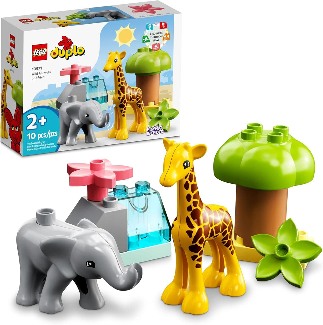 JOERRES DUPLO Wild Animals of Africa 10971 Safari Building Toy Set for Toddlers, Preschool Boys and