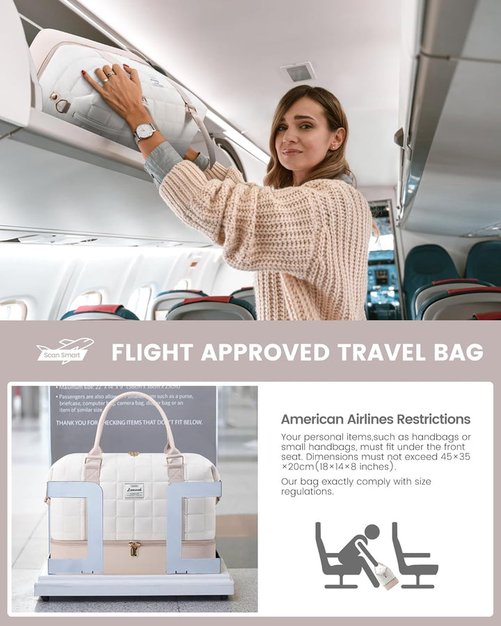 LOVEVOOK Reisetasche Damen, Leicht Puffer Weekender Handgepäck Tasche Kliniktasche Geburt Krankenhau