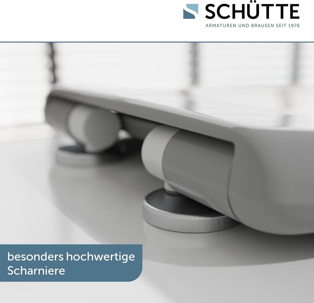 SCHÜTTE WC-Sitz mit Absenkautomatik, Abnehmbarer Klodeckel aus bruchsicherem Duroplast, Innovative D