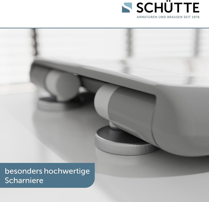 SCHÜTTE WC-Sitz mit Absenkautomatik, Abnehmbarer Klodeckel aus bruchsicherem Duroplast, Innovative D