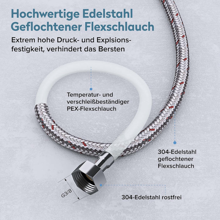 doporro Wasserhahn Bad Grau, Waschtischarmatur Hoch mit 225 mm Auslaufhöhe, Einhebelmischer Mischbat