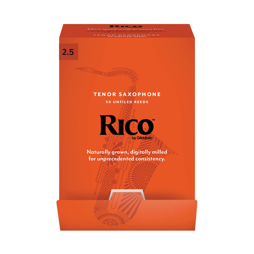 D'Addario Blätter für Tenorsaxophon, Stärke 2,5, 50er-Packung Stärke 2.5 50 Packung Single, Stärke 2