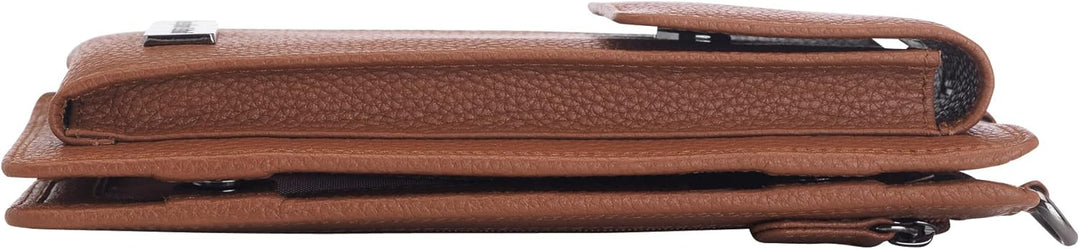 Josephine Osthoff Handy Umhängetasche mit Geldbörse, handgemacht aus 100% Echtleder, Clutch für Dame