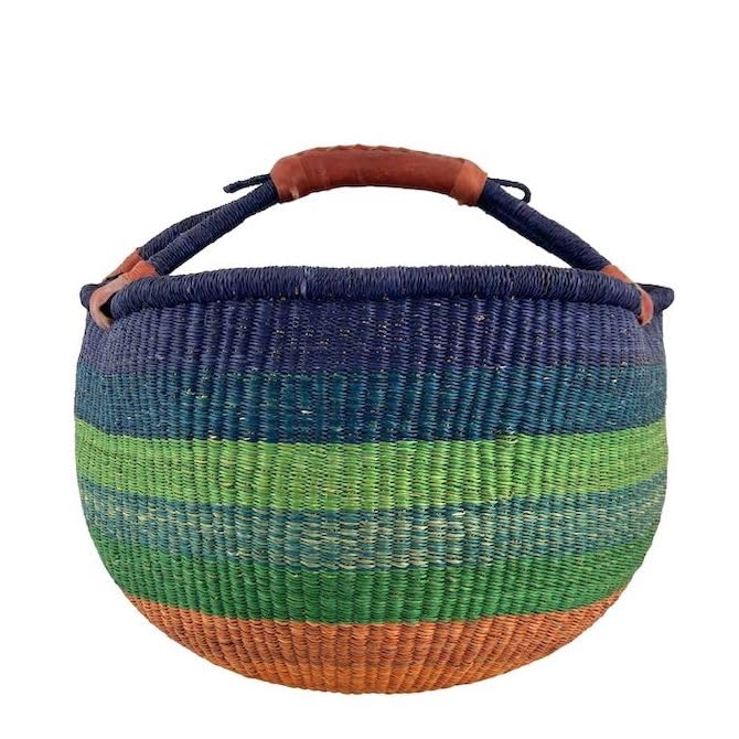 Bolga Korb Afrika - XXL - Das Original aus Ghana - Bunt - Fair Trade - Rund - Viele Farben - Afrikan