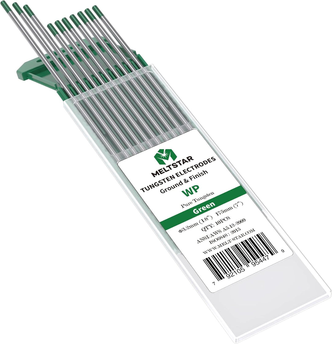 MELTSTAR WP20 grün Rein wolfram WIG Wolframelektrode Elektrode Ø3.2 x 175MM 12 Stück strahlungsfreie