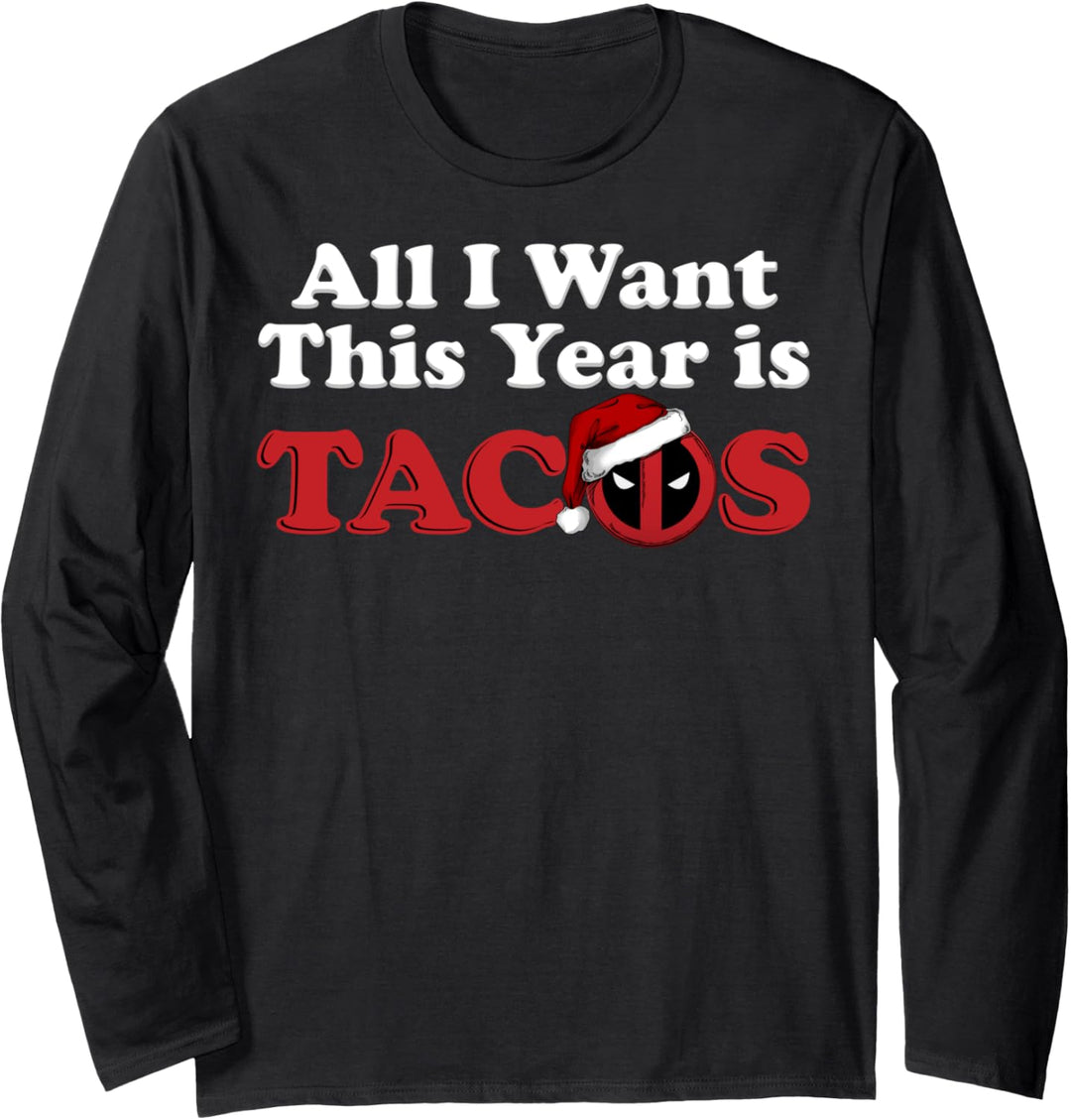 Marvel Deadpool All I Want For Weihnachten Langarmshirt