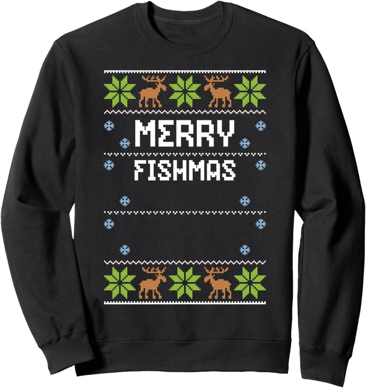 Fische: Merry Fishmas - Ugly Christmas Sprüche Sweatshirt