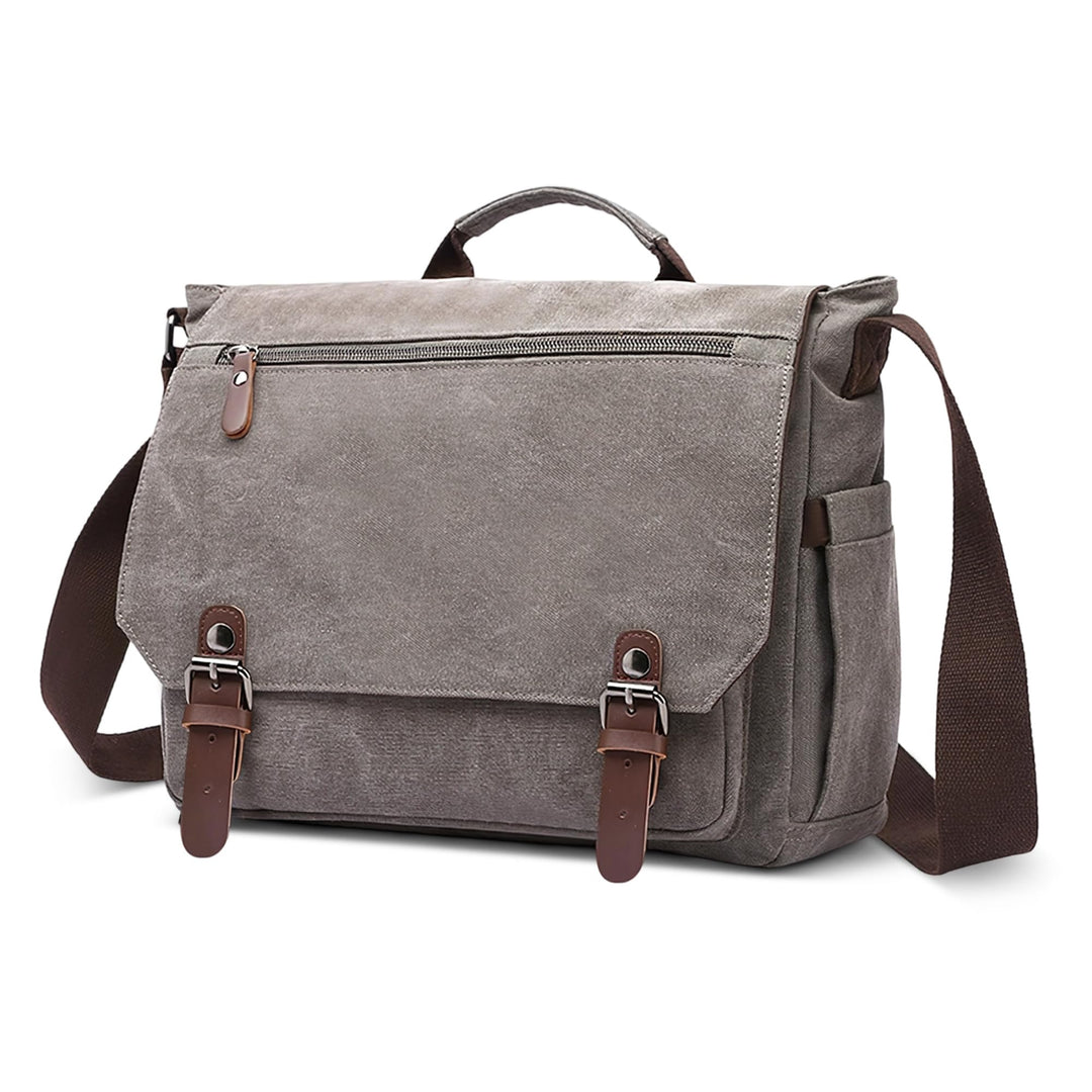 DORRISO Herren Umhängetasche Gross Messenger Bag 14 zoll Laptoptasche für Herren mit Griff Vintage S