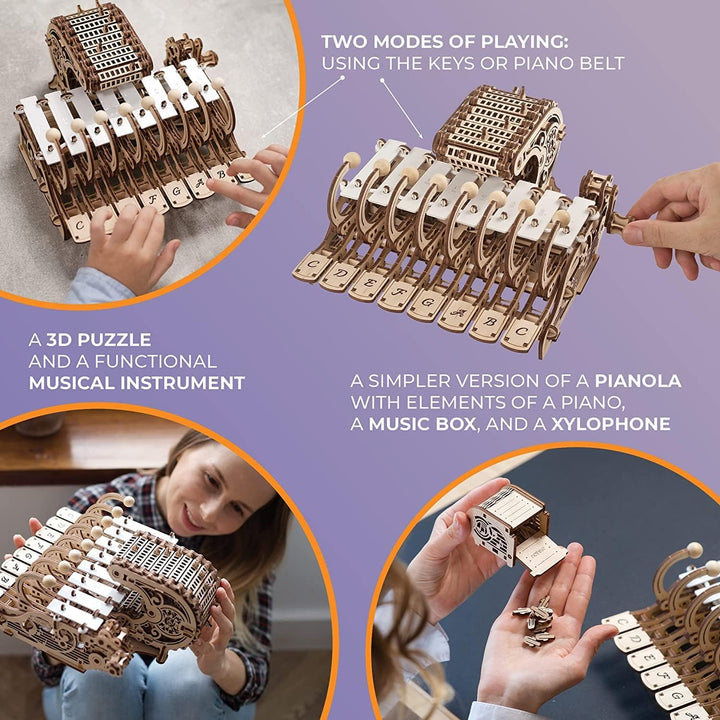 UGEARS Mechanisches Celesta 3D Puzzle - Multifunktionales Musikinstrument mit Klavier, Spieluhr und