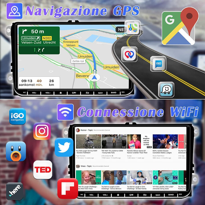 Android 10 Autoradio Wireless Carplay mit Navi Für VW Passat B6 B7 Golf 5 6 Jetta T5 POLO Touran Cad